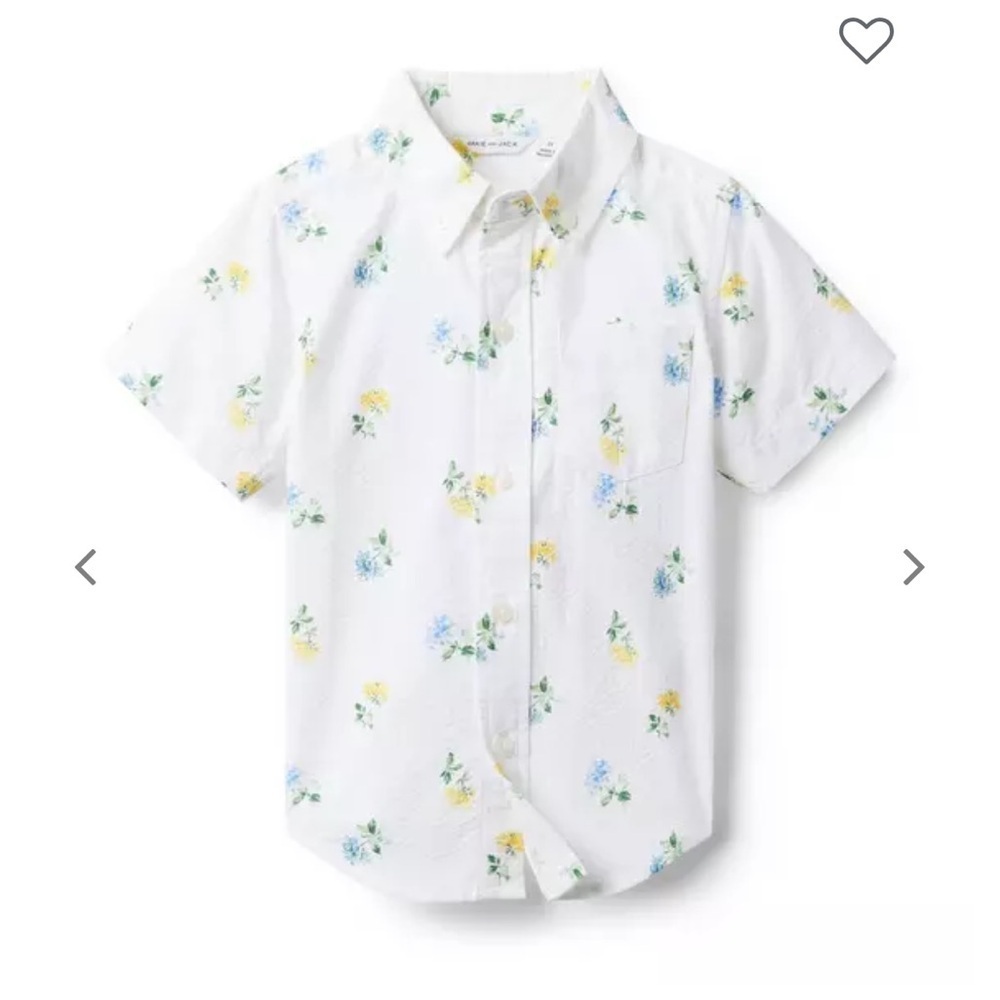 Janie And Jack Floral Seersucker Shirt size 6